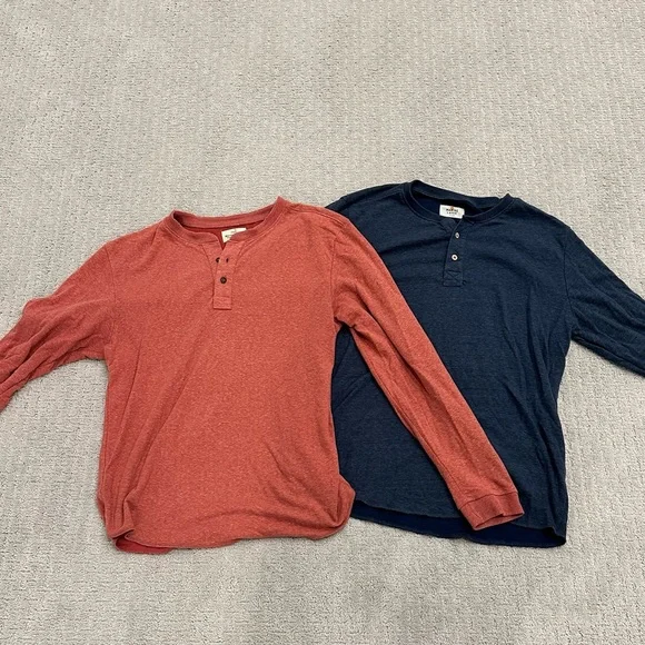 Marine Layer Men’s Double Knit Henley shirt- Blue Only- Size Medium - Picture 2 of 3